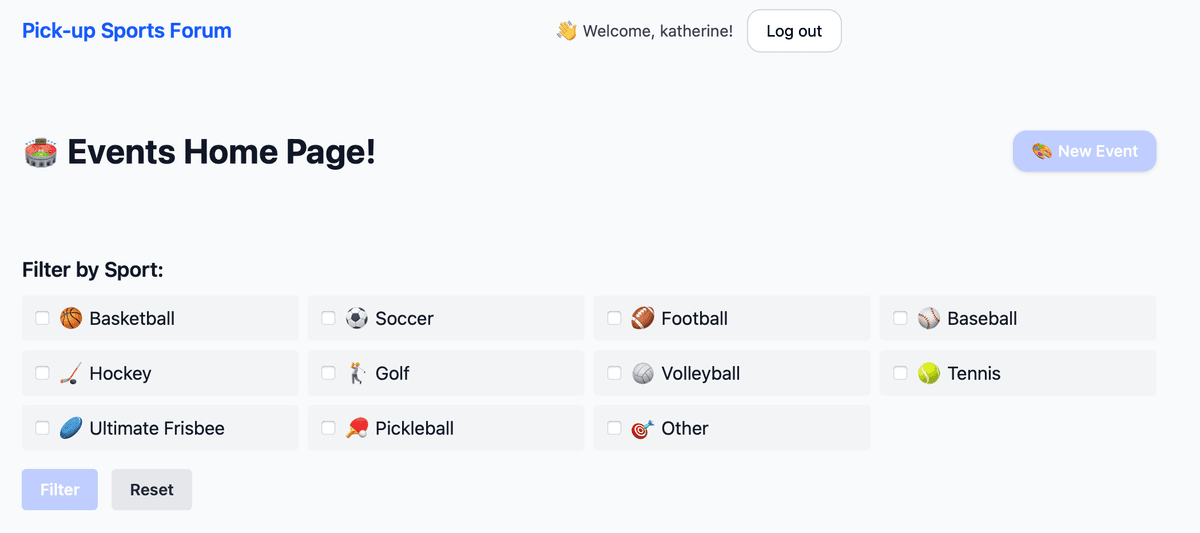 Pick-up Sports Web Forum